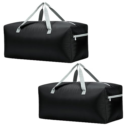 iFARADAY 2 Packs Foldable Duffel Bag 30" / 75L Lightweight with Water Rresistant for Travel - color: Black-75L-2 Pack