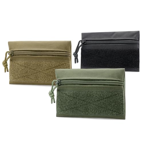 Qavctw 3 Pack Tool Pouch Zipper Bag Tactical Utility Pouches with Hook and Loop Multipurpose Storage Organizer Tool Pouches - size: M:5.91×4.13in