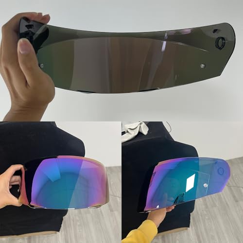 HJ-33 Helmet Visor For i90.Replacement Motorcycle Helmet Shield Compatible with HJC i90 (Rainbow) - color: Rainbow