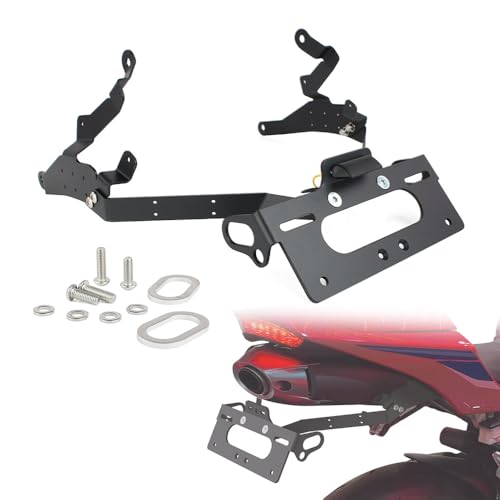 Fender Eliminator Bracket Tail Tidy Fit for CBR600RR 2013-2026 | Aluminum, Black Powder Coated, License Plate Bracket with LED Light, Tail Tidy Fit for OEM & Aftermarket Turn Signal