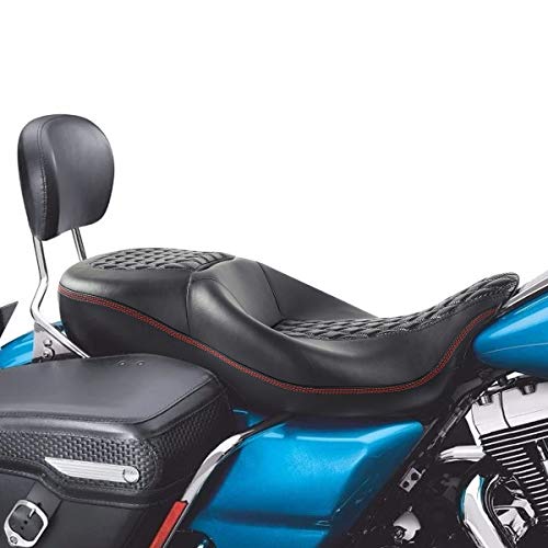 SLMOTO Hammock Motorcycle Drive River Seat - Motorcycle Seat Cushion fit for Harley Touring Road King Street Glide Road Glide Electra Glide 2009-2023 - color: C Style Black