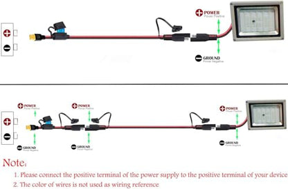 10AWG SAE to XT60 Connector Extension Cable,with 15A Protection Fuse for Safety,SAE Plug XT60 Female Adapter Charger Solar Panel Cable for Solar Generator Portable Power Station(2FT) - size: 10AWG SAE to XT60 - 2FT