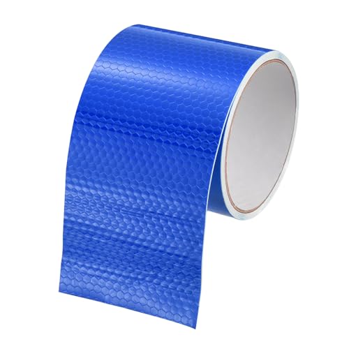 MECCANIXITY Reflective Tape, 3" x 10 Ft Night Safety Caution Warning Tapes Adhesive Tapes Waterproof PVC Marking Stickers for Trailers Motorcycle Steps Floor Boats Floor, Blue - color: Blue, size: 3 Inch x 10 Ft
