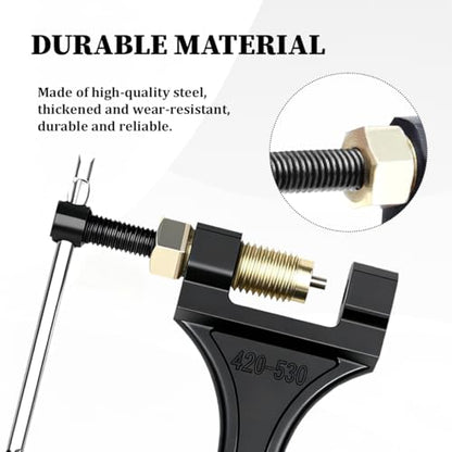 Motorcycle Chain Breaker, 420-530 Adjustable Motorcycle Chain Breaker Tool with 420 Chain Master, Motorbike Chain Accessories Parts, Compatible with Bicycle Dirt Bike Scooter