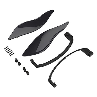 Advanblack Black Pearl Side Wings Air Deflectors, Fairing Side Wing Windshield, Fairing Side Shield, Adjustable Wind Deflectors, Compatible for Harley Touring Street Electra Glide 2014-2023 - color: Black Pearl