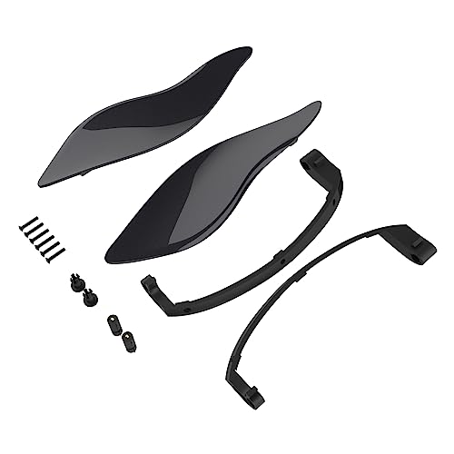 Advanblack Black Pearl Side Wings Air Deflectors, Fairing Side Wing Windshield, Fairing Side Shield, Adjustable Wind Deflectors, Compatible for Harley Touring Street Electra Glide 2014-2023 - color: Black Pearl