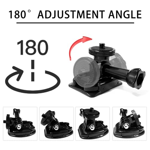 Flexible Adhesive Mount for Insta 360 ACE Pro X5 X4 X3 X2 X RS R GO 3S 2, Helmet Sticky Mounts Buckle Mount Screw Accessory Kit Compatible with GoPro Hero 13 Max Session and DJI Osmo Action Cameras