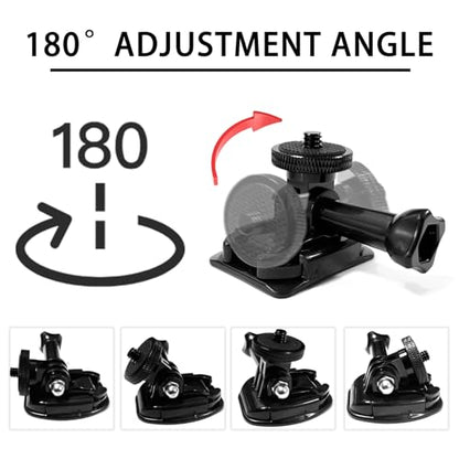 Flexible Adhesive Mount for Insta 360 ACE Pro X5 X4 X3 X2 X RS R GO 3S 2, Helmet Sticky Mounts Buckle Mount Screw Accessory Kit Compatible with GoPro Hero 13 Max Session and DJI Osmo Action Cameras