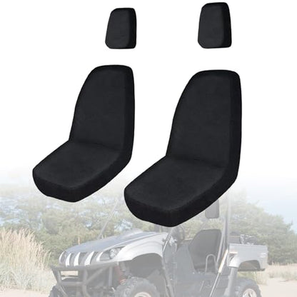 Rhino 700 Seat Covers with Headrest Covers - Waterproof PU Coatin Compatible with Rhino 700 660 450 2004-2021,Black UTV Seat Cover