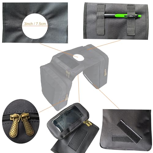 ATV Tank Bag Saddle Bag Waterproof Motorcycle Bag Compatible with Snowmobile Sportsman Scrambler FourTrax Grizzly UTV Hanging Storage Bag Black - color: Black