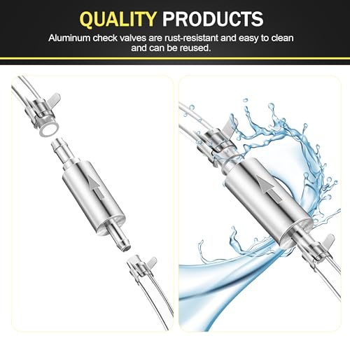 Meonum 4 Pack Brake Bleeder Hose, Motorcycle Brake Bleeder Kit with Nozzle Cap & Clamp, One Way Check Valve Tube Bleeding Tools for Hydraulic System Bleeding, Car Clutch Fluid Replacement Hose