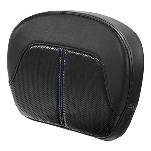 C.C. RIDER Passenger Sissy Bar Backrest Pad - C.C. RIDER Meridian Detachable Fit for Harley Touring Road King Street Glide Electra Glide Road Glide 1994-2021 Softail 2018-2022 - color: Blue Stitching, size: Style F
