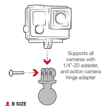 RAM Mounts Action Camera Ball Adapter – Compatible with GoPro-Style Mounts, B Size 1" Ball (RAP-B-202U-GOP1)