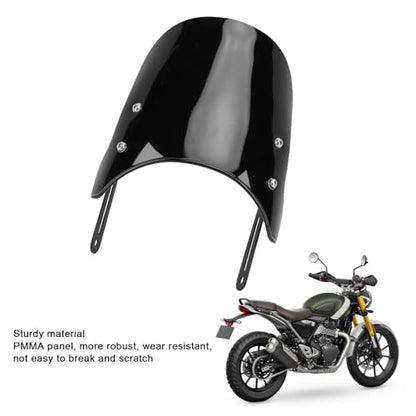 Motorcycle , Black Wind Deflector PMMA Panel Front Wind Deflector with Mount Bracket for Scrambler 400X 2023-2024, for Speed 400 2023-2024, for Street Scrambler 900 - size: Black