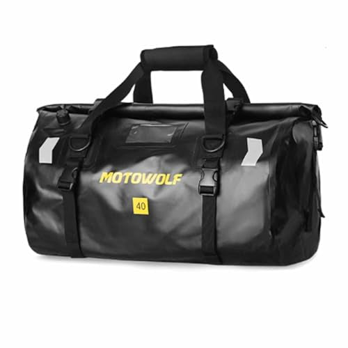 Motorcycle Tail Bag for Honda Monkey 125 2018-2025 Waterproof Duffle Luggage All Weather Back Seat Saddle Bag Expandable Capacity Rear Rack Trunk Storage Bag, Black - color: Black