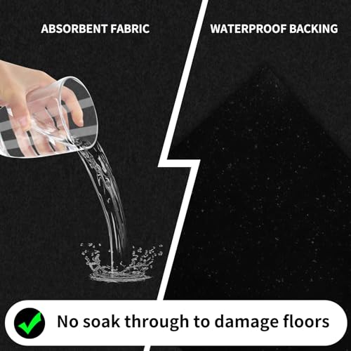 36 * 60IN Oil Spill Mat, Garage Floor Mat, Premium Absorbent Oil Pad, Waterproof, Protect Garage Surface from Spill & Stain, Reusable, Washable, Durable, Black