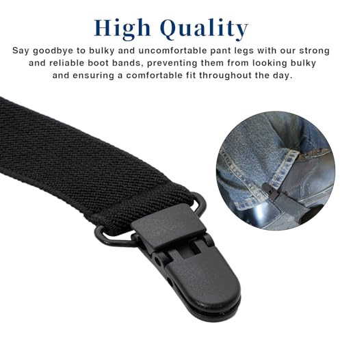 CONSIO 4 Pcs Boot Straps for Cowboy Boots, Elastic Boot Straps Clamp for Pants for Women and Men Riding Motorcycle Mitten Pants