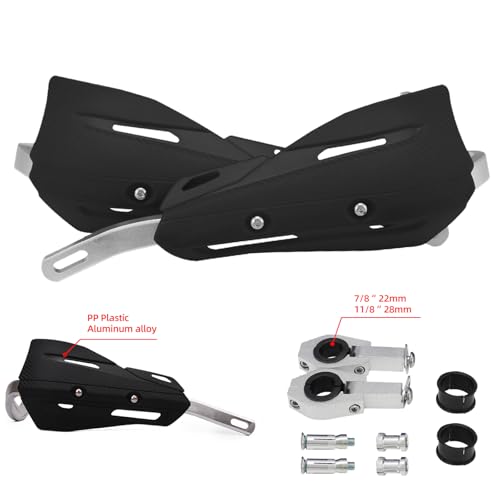 JFG RACING Dirt Bike Handguards,Universal 7/8" 22mm and 1 1/8" 28mm Handlebar Motorcycle Hand Guards for CRF XR YZF XC KX 125 150 250 300 Dirtbike Motocross Supermoto ATV Scooter Enduro Ebike-Black - color: black