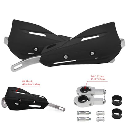 JFG RACING Dirt Bike Handguards,Universal 7/8" 22mm and 1 1/8" 28mm Handlebar Motorcycle Hand Guards for CRF XR YZF XC KX 125 150 250 300 Dirtbike Motocross Supermoto ATV Scooter Enduro Ebike-Black - color: black