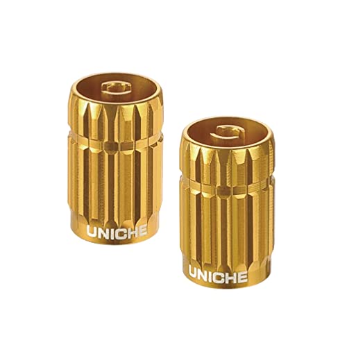 2-in-1 Valve Stem Caps with Core Remover Function - 2 Pack [Yellow] | Schrader Valve Core Removal Tools, Universal Tire Valve Caps for Cars, Trucks, SUVs, Motorbikes, and Bikes - color: Yellow