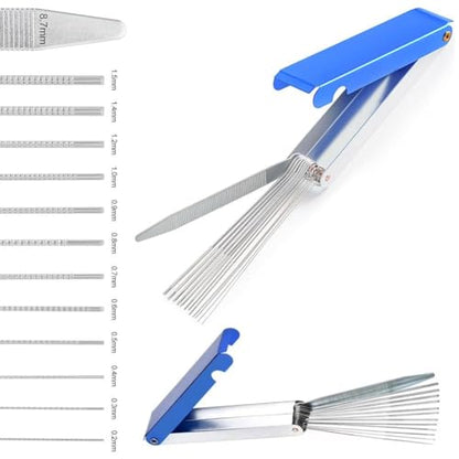 Carburetor Cleaning Kit,Stainless Steel Torch Tip Cleaner Set,Includes 1 Single Head Brush 10 Needles 5 Brushes 1 Case,for Motorcycle ATV Chainsaw & Welder Professional