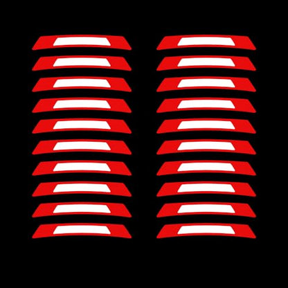20PCS Strong Reflective Car Wheel Hub Stickers for Cars Helmet Night Safety Warning Reflective Stripe Decals Auto Truck Motorcycle Bicycle Wheels Rim Reflective Stickers (Red) - color: Red