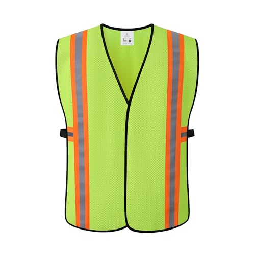 Safety Vest for Men Women Reflective Construction Vest - color: V-yellow, size: Medium