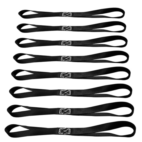Mega Cargo Control Black 1" x 18" Handlebar Tie Down - 8 Pack of Soft Tie Loops, 800 Lbs Working Load Limit - color: Black (8 - Pack), size: Soft Tie Loops