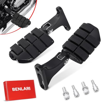 Benlari Passenger Foot Pegs, Passenger Mini Footboard Footpegs Fit for Harley Davidson Touring Road King Electra Glide Road Glide Street Glide 1993-2024 (Black) - color: Black