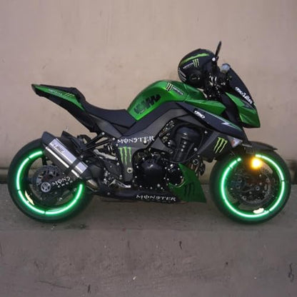 customTAYLOR33 (All Vehicles Green High Intensity Grade Reflective Copyrighted Safety Rim Tapes (Must Select Your Rim Size), 13"/14" (Combination Rim Size) - size: 13"/14" (Combination Rim Size)