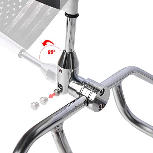 2 PCS Motorcycle Flag Pole with American Flag and Pirate Safety Flag 6.7'' x 10.2'' Foldable 90° Flag Pole Bracket Fit for 1/2'' Tubular Luggage Rack For Harley Touring Spring Honda Goldwing etc. - color: US Flag+Pirate Safety Flag