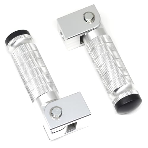 Silver Motorcycle Bicycle Folding Foot Pegs 90 Degree Foldable Electric Motorbike Ebike For Super73 S2/ZX/RX/R/S Passenger Footrests Rearsets Rear Set Footpegs foot Rest Pedals M8 Install Bolts - color: Silver-Foldable