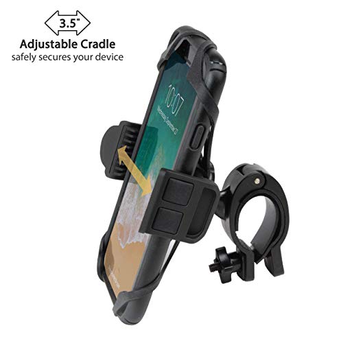 Scosche HDM3SM-RP Handlebar Bike Phone Mount with Universal Phone Holder, Elastic Safety Bands, and Adjustable Clamp for Mobile Phone Device (Pack of 2) - size: 1 Count (Pack of 2)