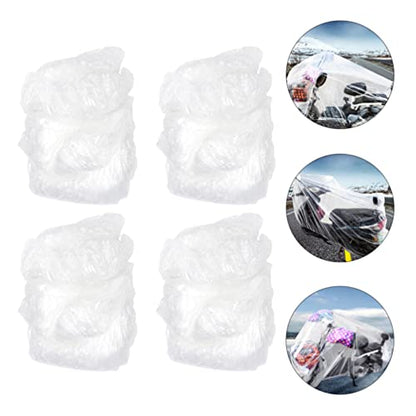 Disposable Waterproof Motorcycle Covers 4-Pack Clear Plastic Bike Protective Covers 78.74X47.24X19.68In Weatherproof Outdoor Dust Rain Protection - size: M