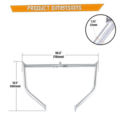 Kinglemc Crash Bar Engine Guard Highway Freeway Bar for Harley Touring Road King Street Glide Electra CVO, Trike Models 09-23 (Chrome-Updated) - color: Chrome-Updated