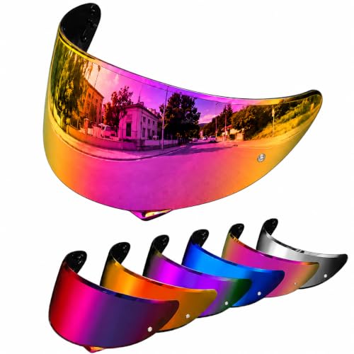PSLER HJ-34P Visor - HJ-34P Visor Tinted C10 Helmet Visor Face Shield for HJ-34P C10,Deep Red Rose - color: Rose Red
