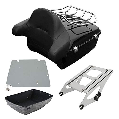 XFMT King Trunk Backrest Luggage Kits Rack Fit for Harley Davidson Touring Road King, Road Glide, Street Glide and Select CVO Models 2014-2025 - color: Type 3