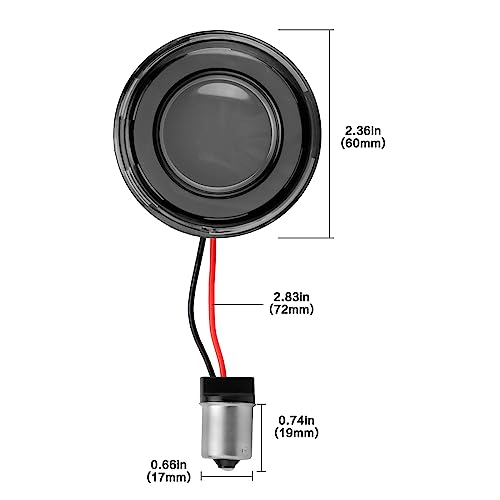 Motorcycle 1156 LED Turn Signal Light Front Rear 2 Inch Bullet Smoked Lens Compatible with Harley Softail Touring Dyna Fat Boy Sportster Road King Street Glide Electra Glide - color: 1156[Red+Smoke lens/Rear]