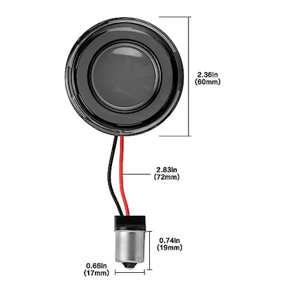 Motorcycle 1156 LED Turn Signal Light Front Rear 2 Inch Bullet Smoked Lens Compatible with Harley Softail Touring Dyna Fat Boy Sportster Road King Street Glide Electra Glide - color: 1156[Red+Smoke lens/Rear]