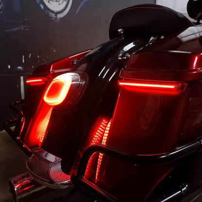 LED Saddlebag Tail Light with Running Brake Light and Sequential Turn Signal Lamp Fit for Harley Touring Street Glide Road King Road Glide Electra Glide Ultra Limited 2014-2023 (Black Lens) - color: 2014-2023 Black