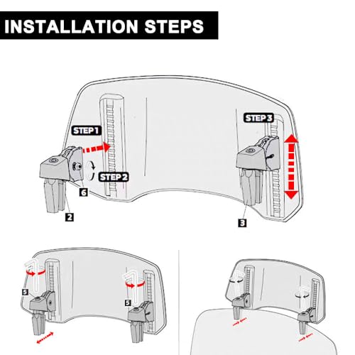 Motorcycle Windshield Extension for Honda CB300R CB150R CB250R CB 300R 150R 250R, Clip On Adjustable Spoiler, Height Adjustable Windshield, Fatigue Reducing Protective Shield,200MM - size: 200MM