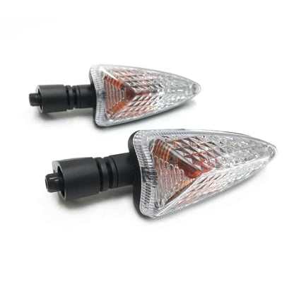2Pcs Motorcycle Turn Signal Light Front Or Rear Indicator Compatible With Triumph Tiger 800/XC Tiger 1050 Daytona 675/R 2009-2018 (Long handle and Clear) - color: Long handle and Clear