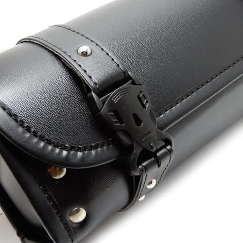 Shkalacar Universal Motorcycle Tool Bag, Fork Bag Saddlebag with Adjustable Straps, Compatible with Honda Kawasaki Suzuki Yamaha - color: Black