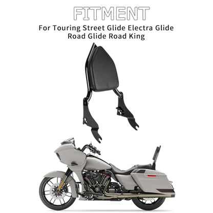 Sissy Bar, PSLER Motorcycle Detachable Backrest Passenger Purpose Seat Back Pad Cushion Adjustable Freely Removable for Touring Street Glide Electra Glide Road Glide Road King 2009-2025