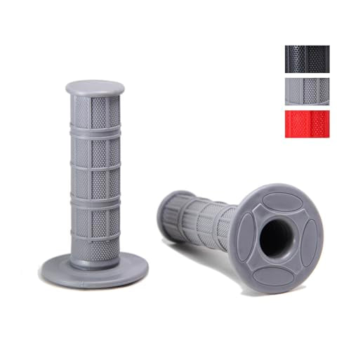 Chiallco 7/8" Motorcycle Hand Grips Dirt Bike Grips for CRF YZF WRF KXF KLX Pit-Bike, Soft Rubber Hand Handlebar Grip,Black - color: Gray