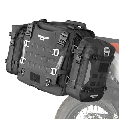 Rhinowalk Motorcycle Front Bumper Bag Tail Bag Motorbike Side Bag 6L Waterproof Motorcycle Saddle Pannier Bag with MOLLE System Professional Motor Accessories-Black - size: 6L, style: Front Bumper Bag-6l