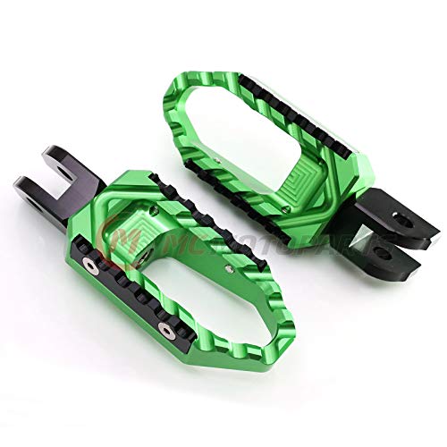 MC MOTOPARTS Green Front Wide CNC Touring Foot Pegs Compatible with MT-07 MT-09 Tracer 13-18 YZF R3 15-18 MT-10 16-19 - color: Green, size: No Extension