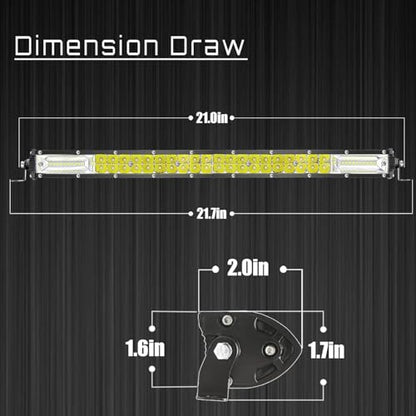 20 Inch Slim LED Light Bars for Truck ATV UTV RV, 12V 24V Tractor LED Work Lights Lawn Mower Golf Cart Off Road Driving Auxiliary Fog Lights 120W 10000lm 2 Pack - color: 20 Inch 2 Pack