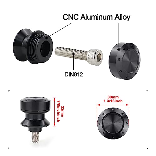 M8 Swing Arm Spools Sliders Compatible with ZX-6R/10R/25R,Ninja 400R,GSX-R 600/750/1000,SV650/S,GSX1300R,GSX-S 1000, Universal Motorcycle Swing Arm Stand Swing Arm Bobbins - color: Black, size: M8X35