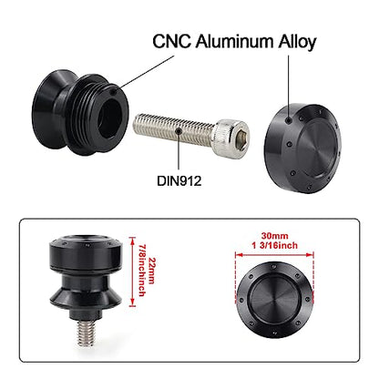 M8 Swing Arm Spools Sliders Compatible with ZX-6R/10R/25R,Ninja 400R,GSX-R 600/750/1000,SV650/S,GSX1300R,GSX-S 1000, Universal Motorcycle Swing Arm Stand Swing Arm Bobbins - color: Black, size: M8X35